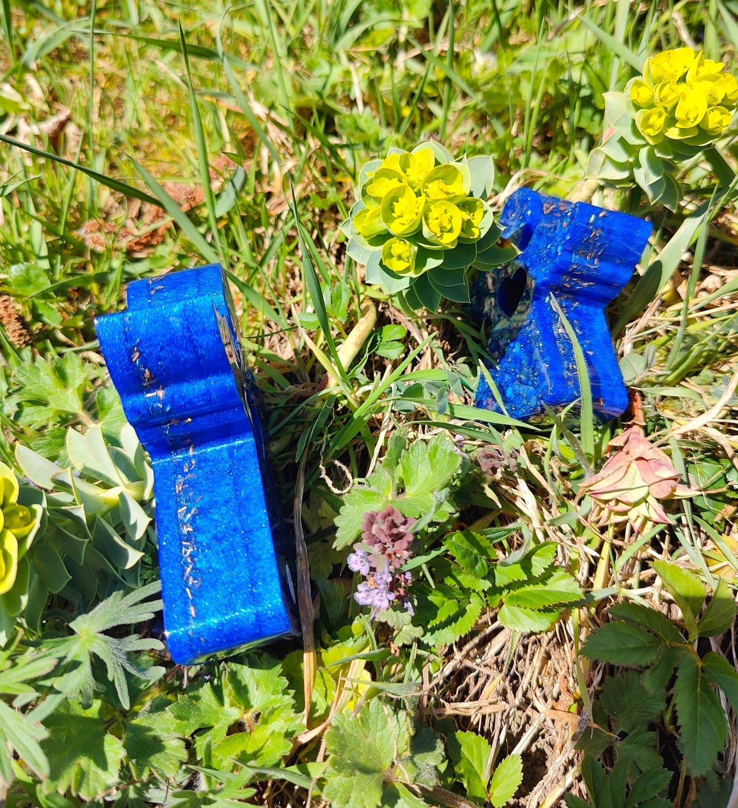 "Kleiner" Engel im blauen Glitzer-Gewand