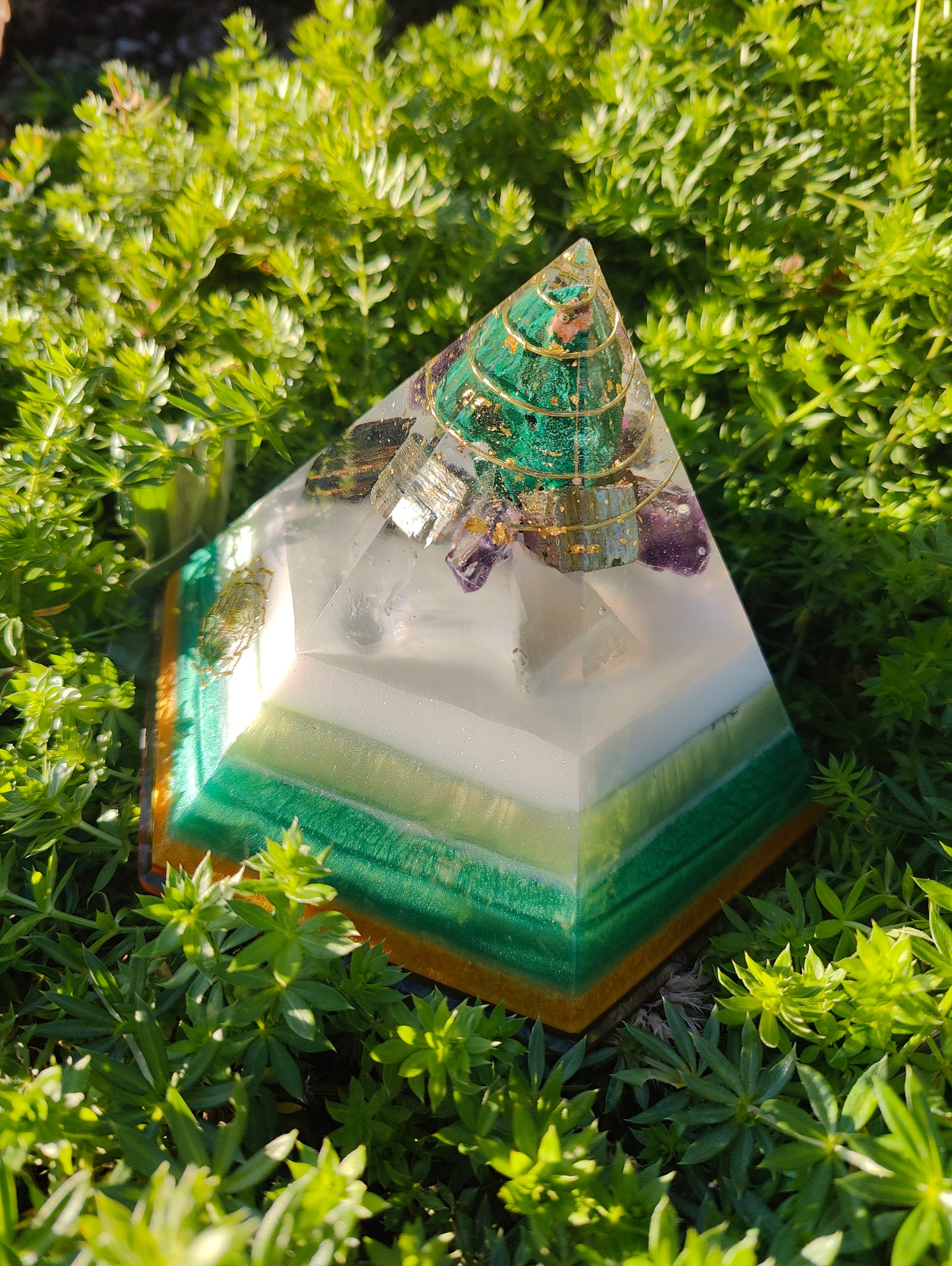 6-seitige Pyramide Malachit