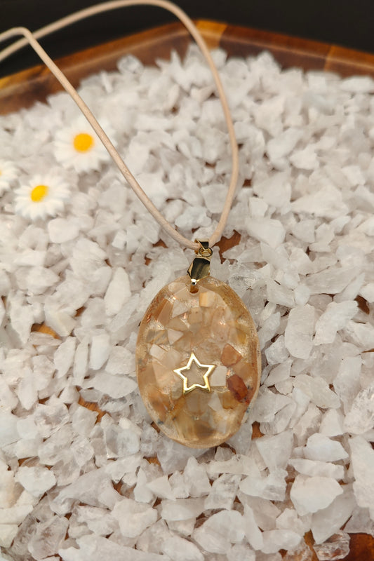 Ovales Orgon-Amulett mit Sonnenstein